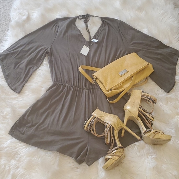 Pants - Flowy Olive Green Romper